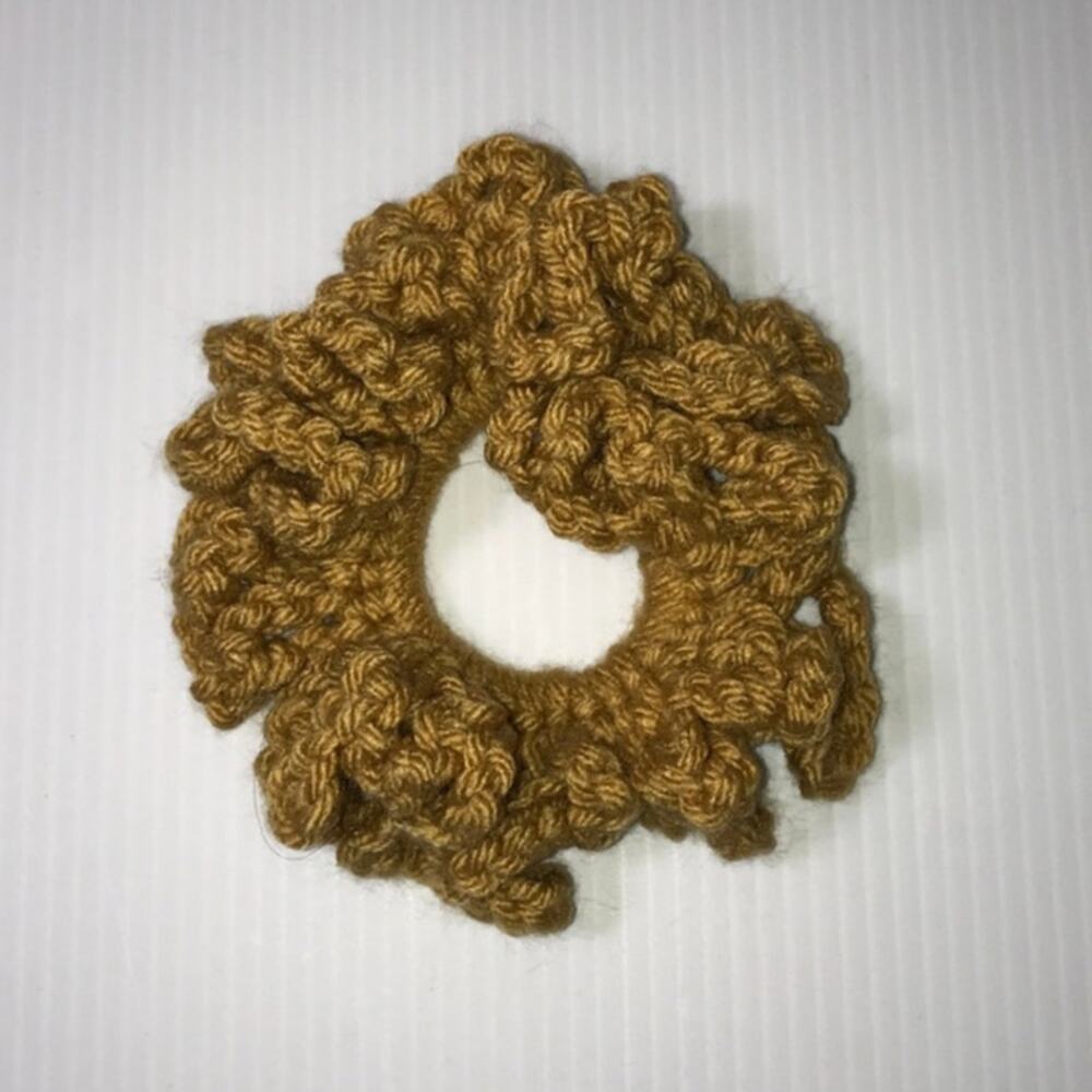 NWT Gold Handmade Crocheted Hair Scrunchie